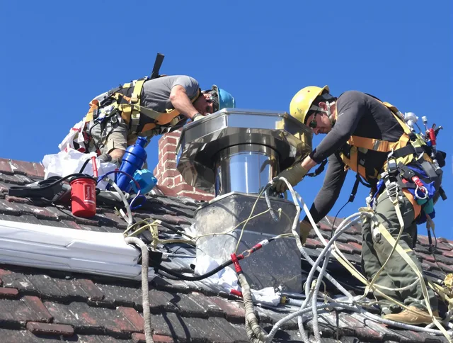 Protective chimney cap installed by Glastonbury Chimney Sweep in Glastonbury, CT