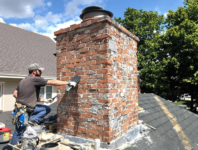 Completed chimney rebuild by Glastonbury Chimney Sweep in Glastonbury, CT