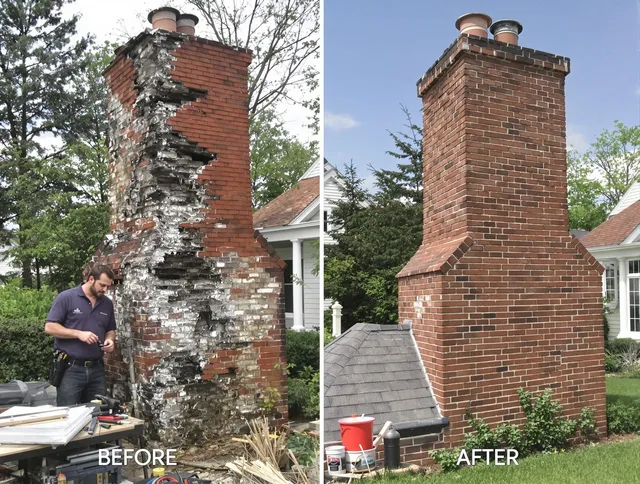 Glastonbury Chimney Sweep performing a full chimney restoration in Glastonbury, CT