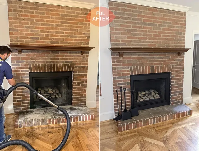 Glastonbury Chimney Sweep carefully sanitizing a fireplace in Glastonbury, CT