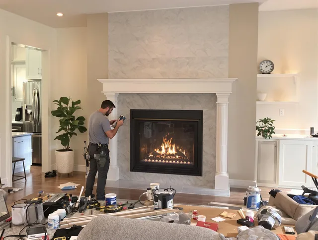 Newly installed fireplace by Glastonbury Chimney Sweep in Glastonbury, CT