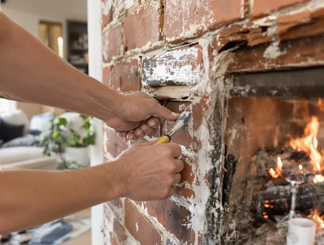 Routine fireplace repair by Glastonbury Chimney Sweep in Glastonbury, CT